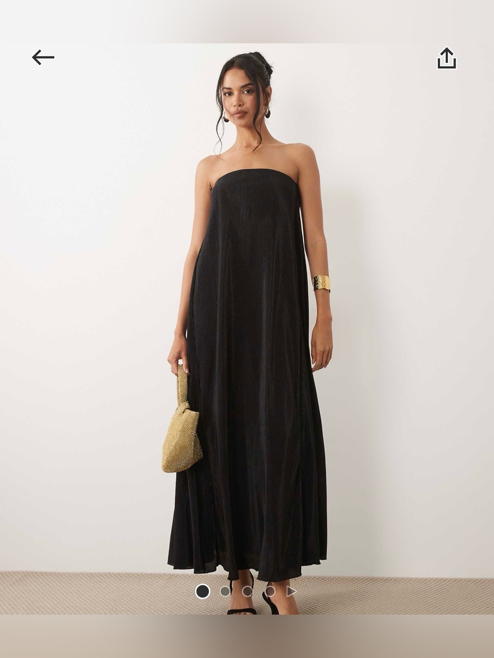 Strapless Black Maxi Dress- Size 10